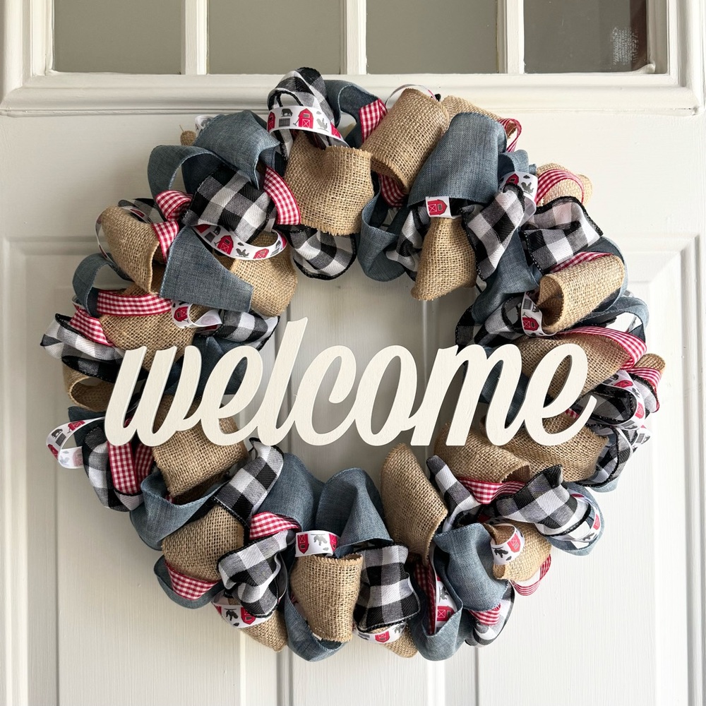 FLASH SALE! Farm/Country Handmade Wreath Door Decor New